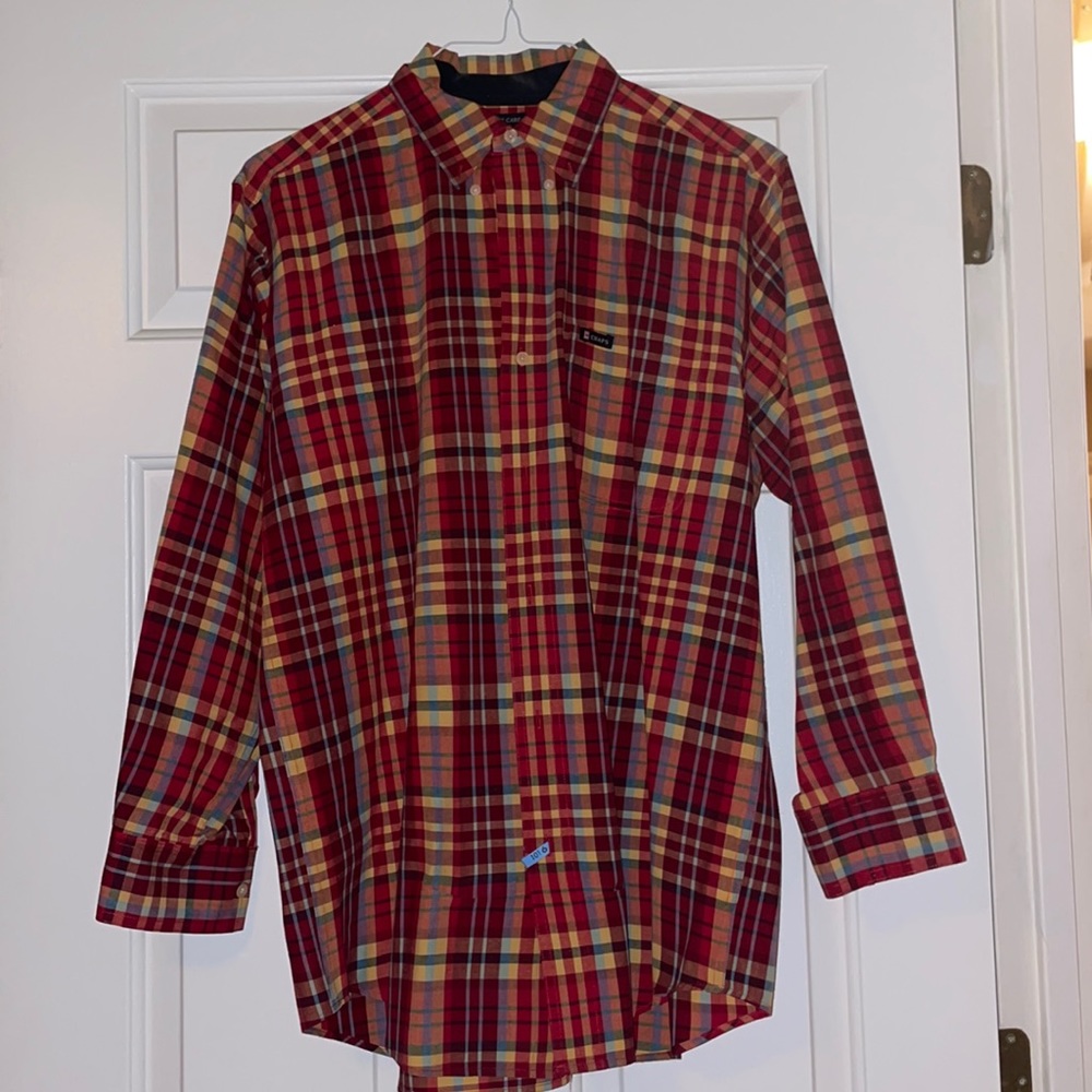 Chaps Medium Plaid Button Down Shirt